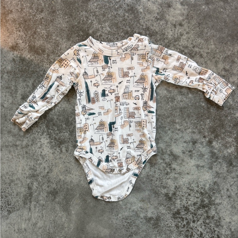 Organic Cotton City Print Bodysuit 6-12mo